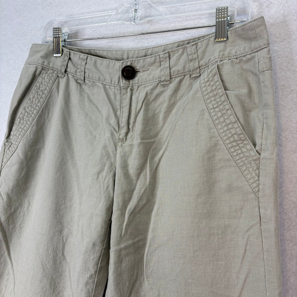 Y2K Rubbish Wide Leg Linen Blend Pants Khaki Juniors 11 Coastal Boho Natural - Picture 3 of 8